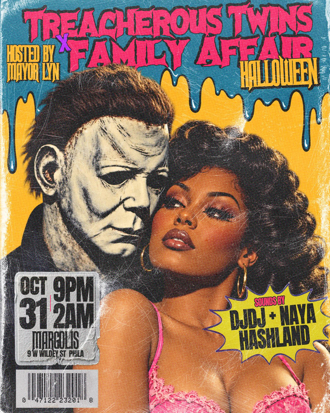 HALLOWEEN | Family Affair x Treacherous Twins COSTUME Party event flyer
