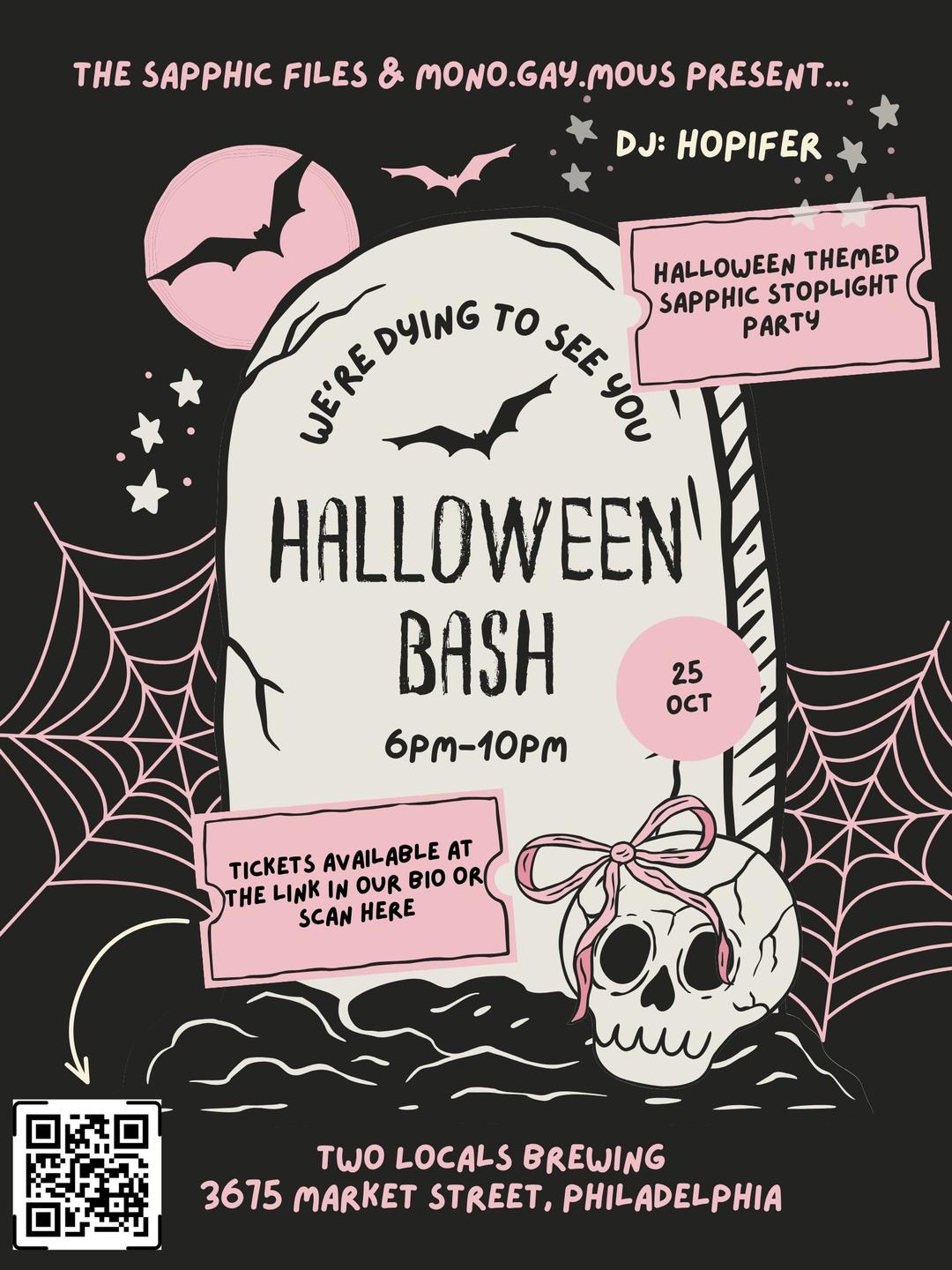 Sapphic Halloween Bash event flyer