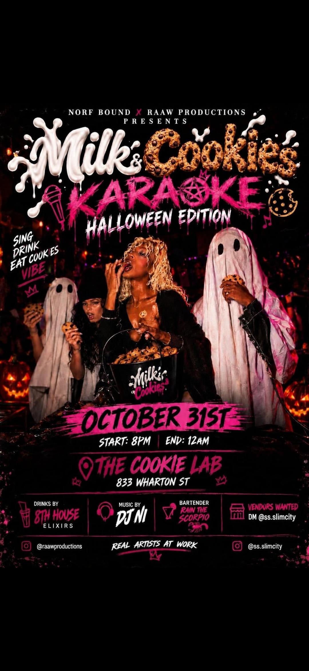Nightmares & Isomnia 🥛🍪 Karaoke Costume Party event flyer