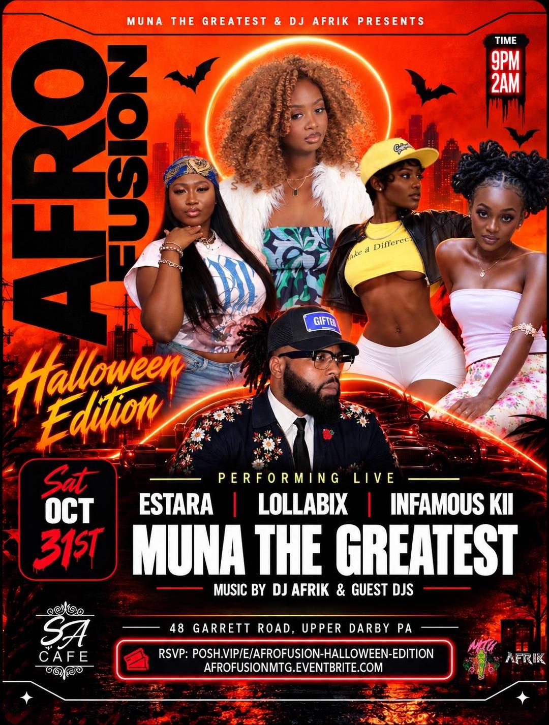 AFROFUSION: Halloween Edition event flyer