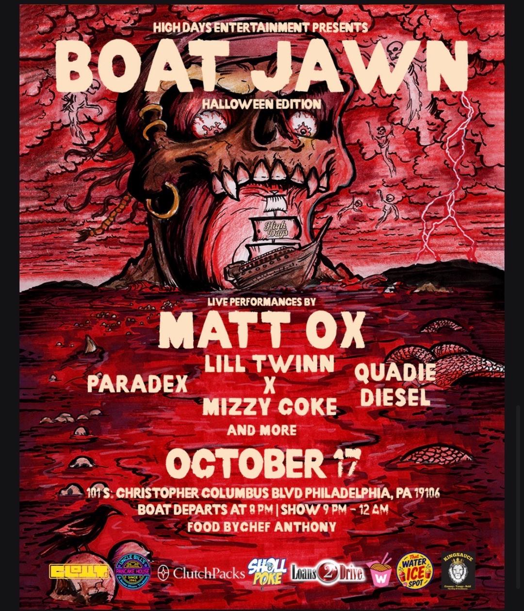 BOAT JAWN HALLOWEEN EDITION event flyer