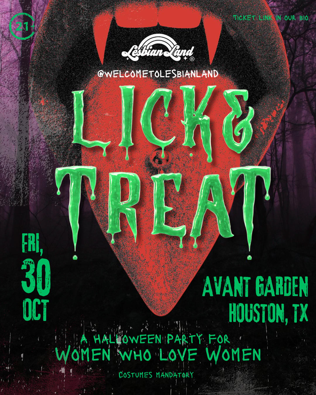 Lick&Treat: A Halloween Party for WLW event flyer