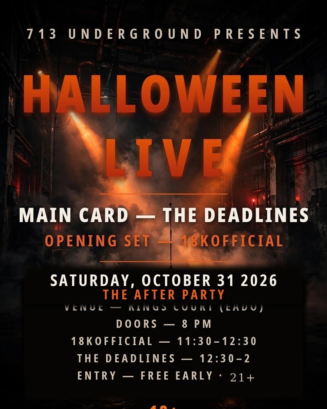 713 Underground Halloween Live — The After Party event flyer