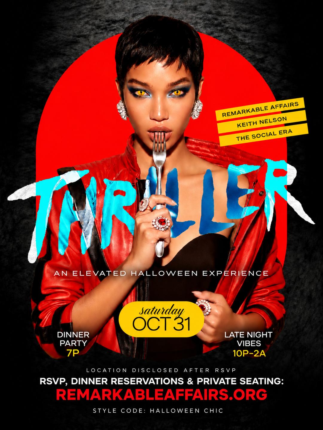 Thriller: An Elevated Halloween Experience event flyer