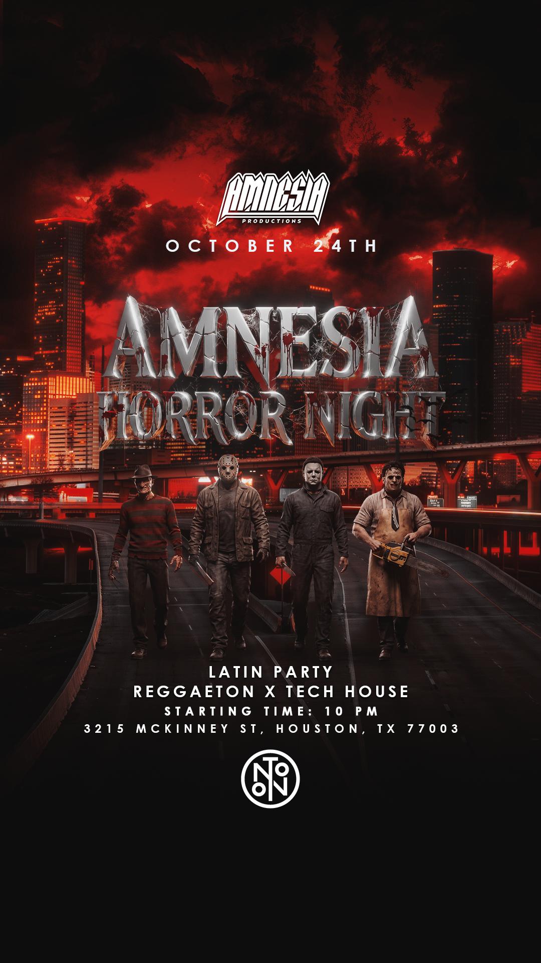 Amnesia Horror Night event flyer