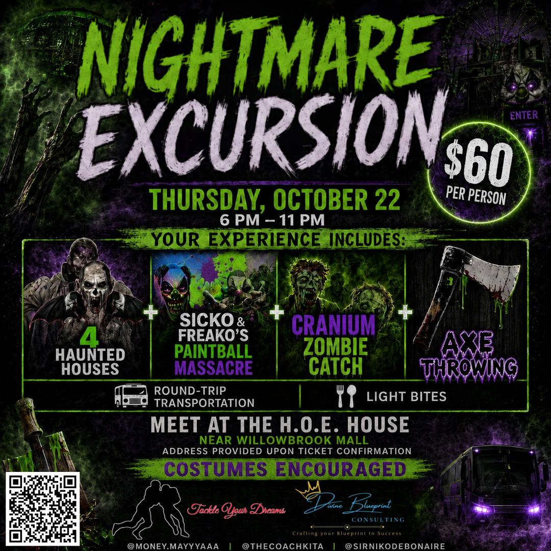 Nightmare Excursion: The Ultimate Halloween Experience event flyer