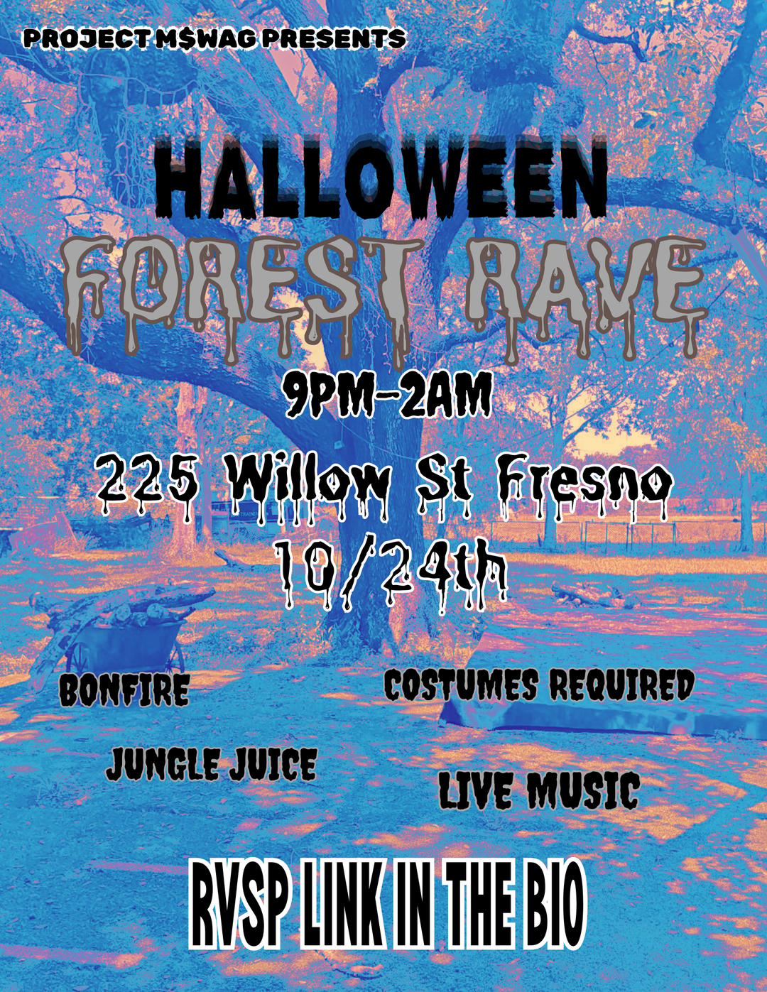 HALLOWEEN FOREST RAVE event flyer