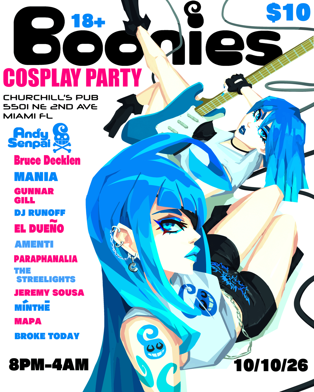 Boonies Halloween Cosplay Party event flyer