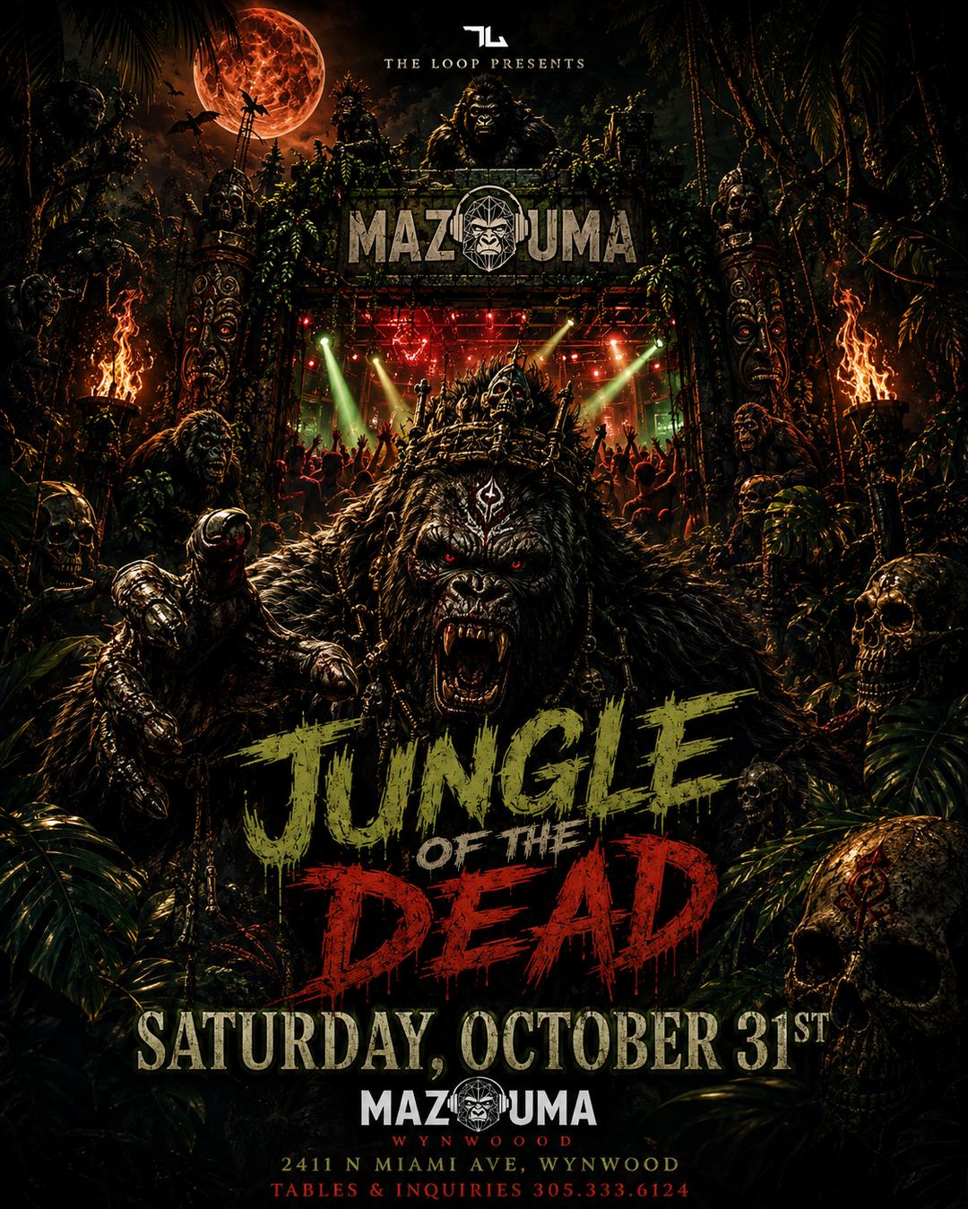JUNGLE OF THE DEAD ☠️ — HALLOWEEN SATURDAY event flyer