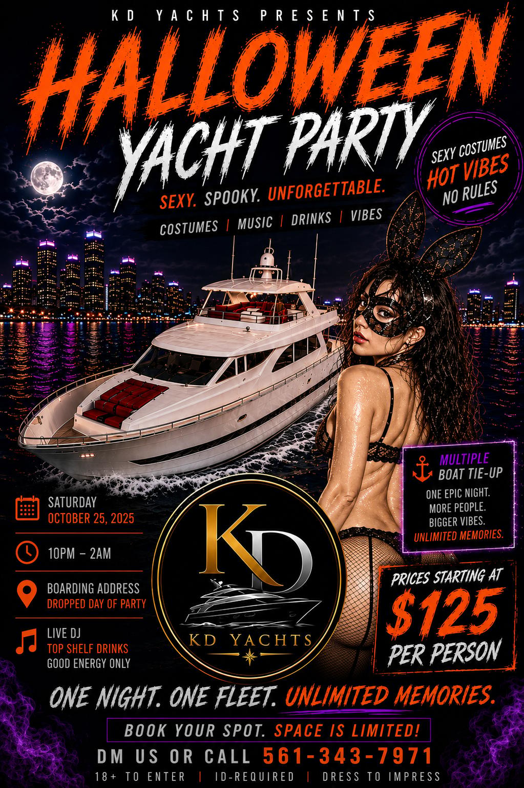 Halloween Yacht Party event flyer
