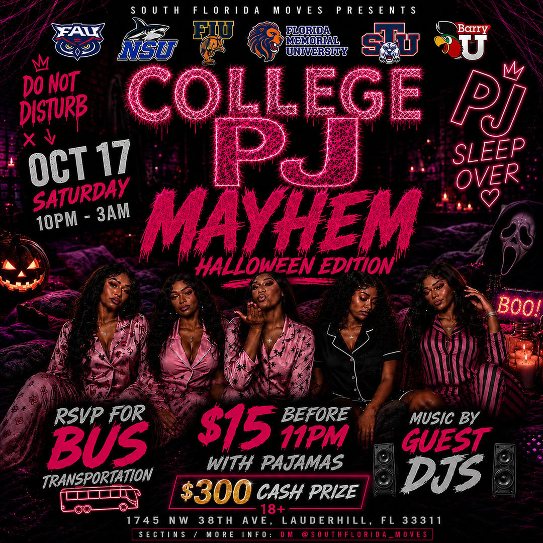 College Pj Mayhem Halloween Edition event flyer