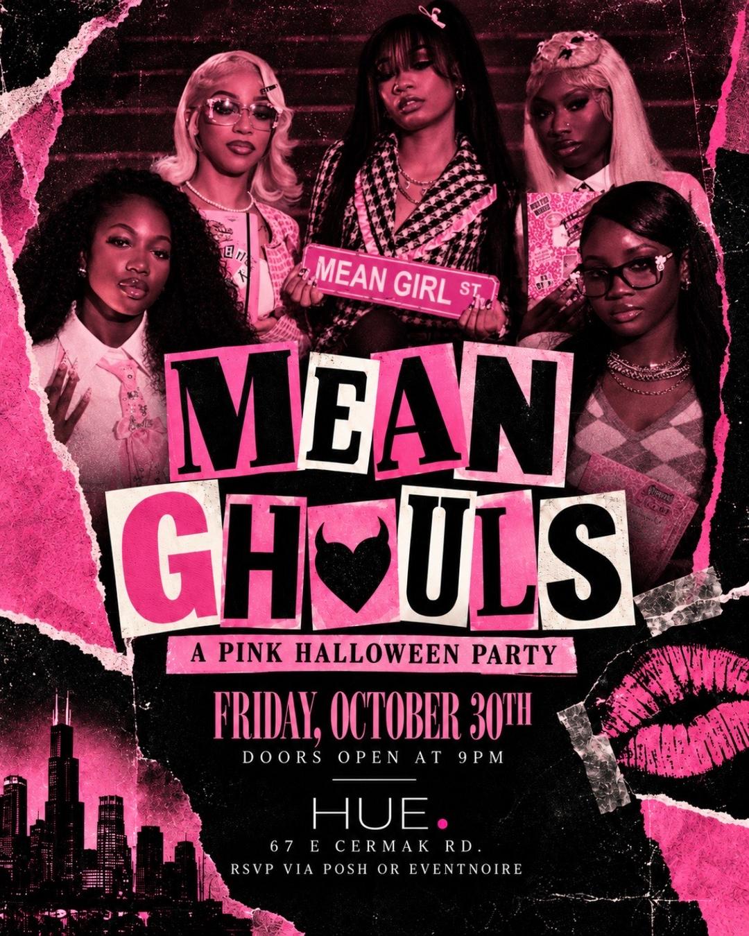 First Class Fridays Presents: Mean Ghouls Pink Halloween Party event flyer