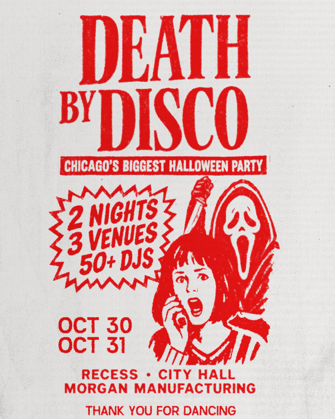 Death By Disco: Chicago's Biggest Halloween Pop-Up event flyer