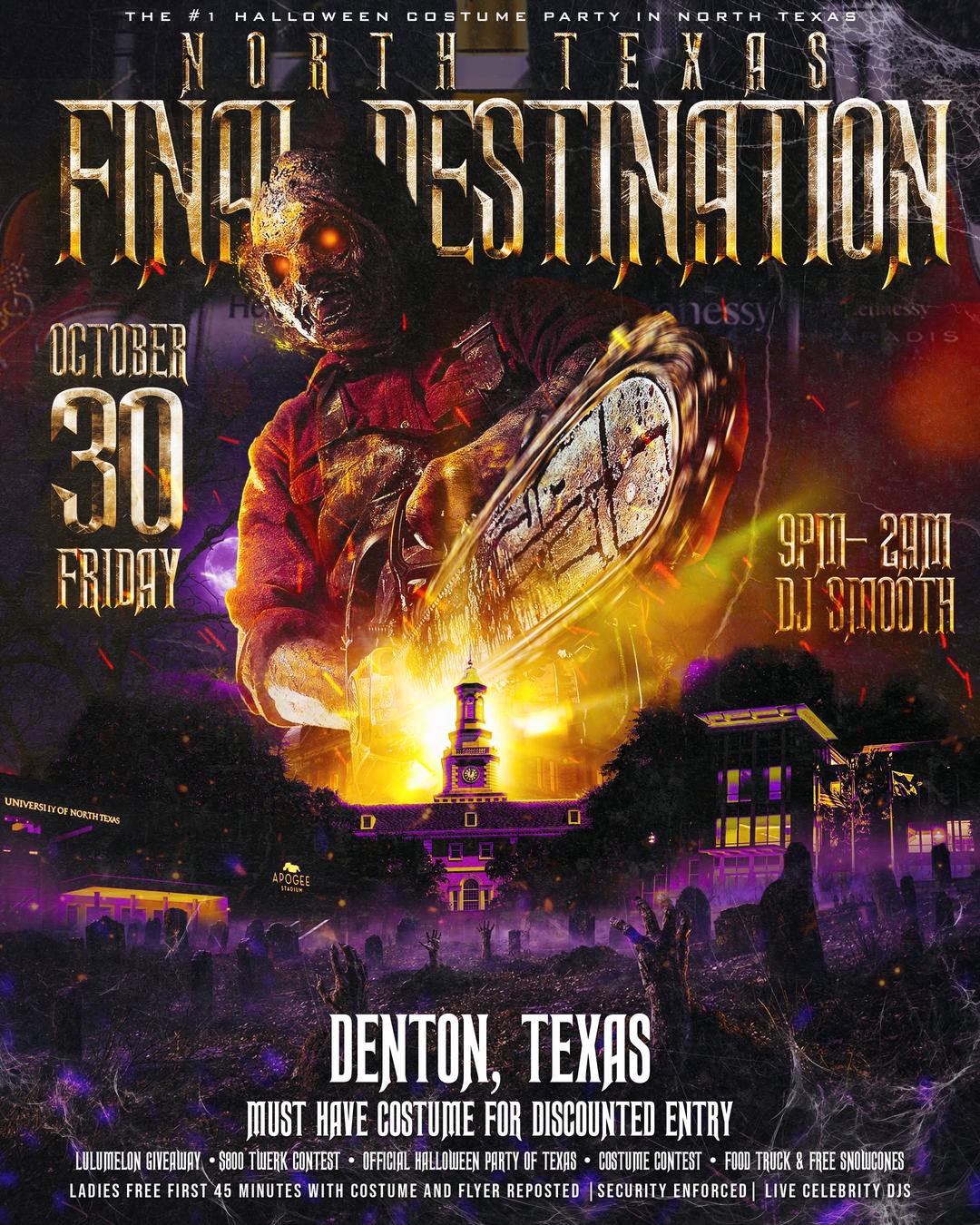 FINAL DESTINATION HALLOWEEN PARTY event flyer