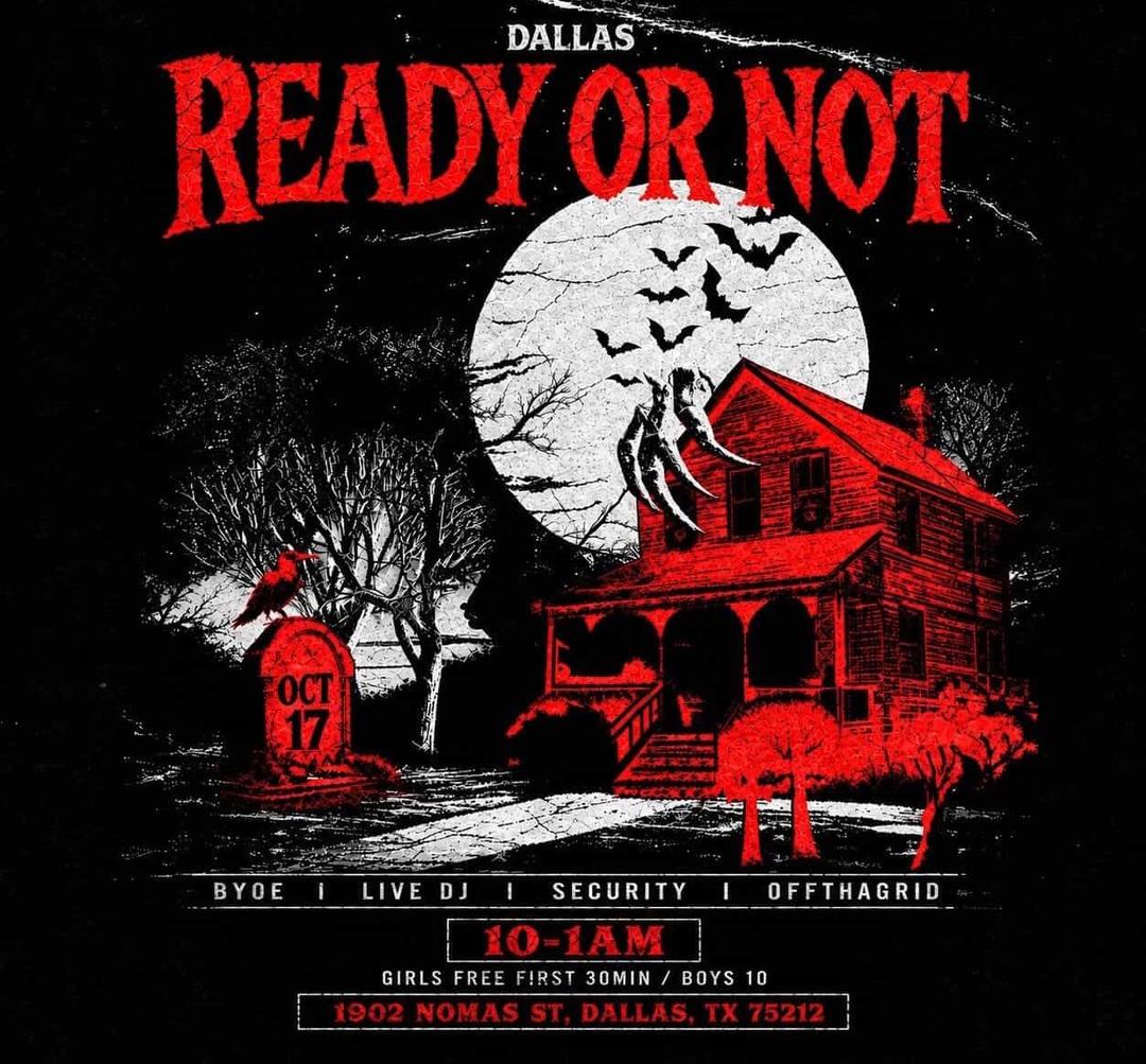 Ready or Not Costume Party event flyer
