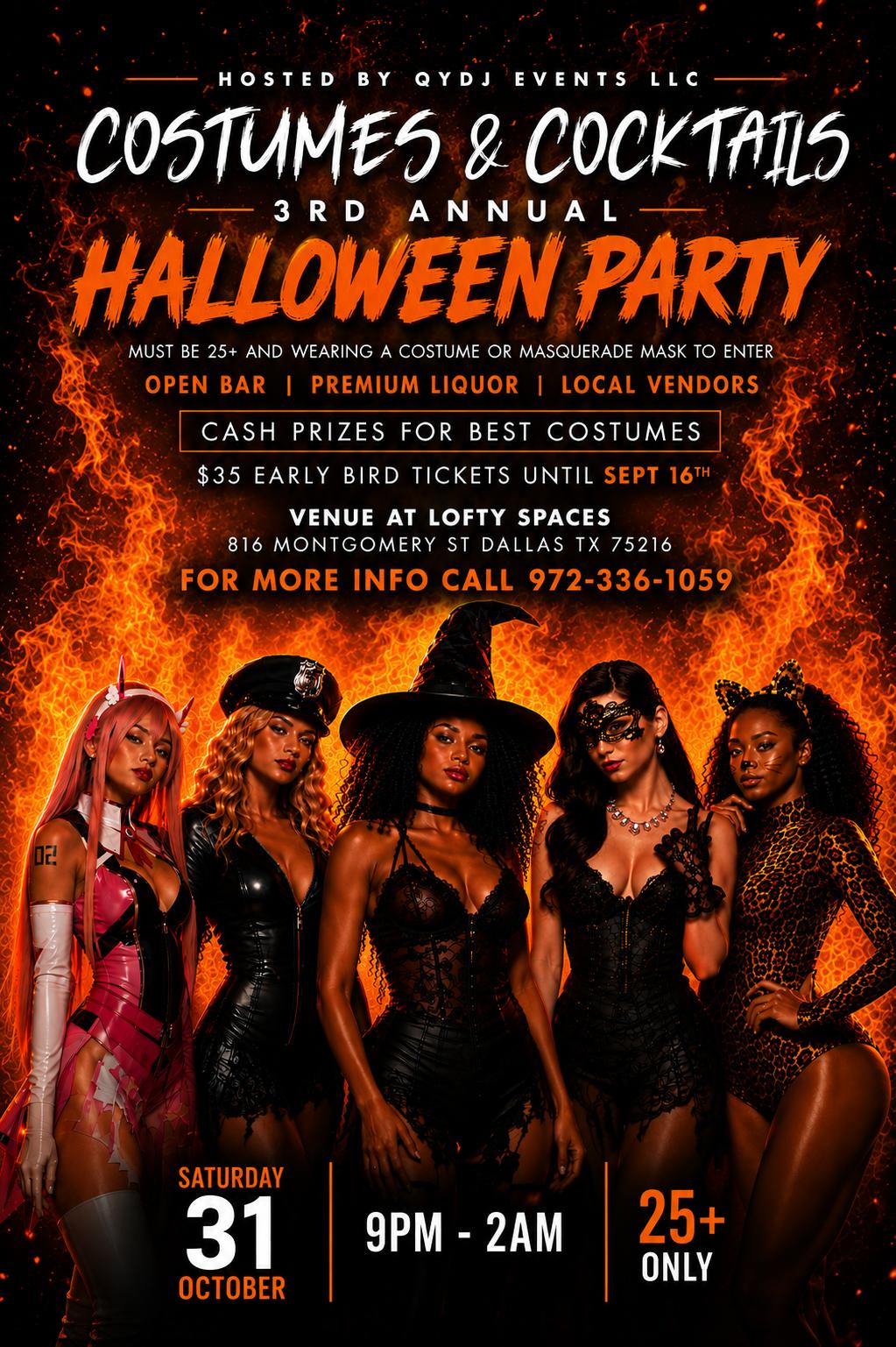 Costumes & Cocktails 3rd Annual Costume Party event flyer