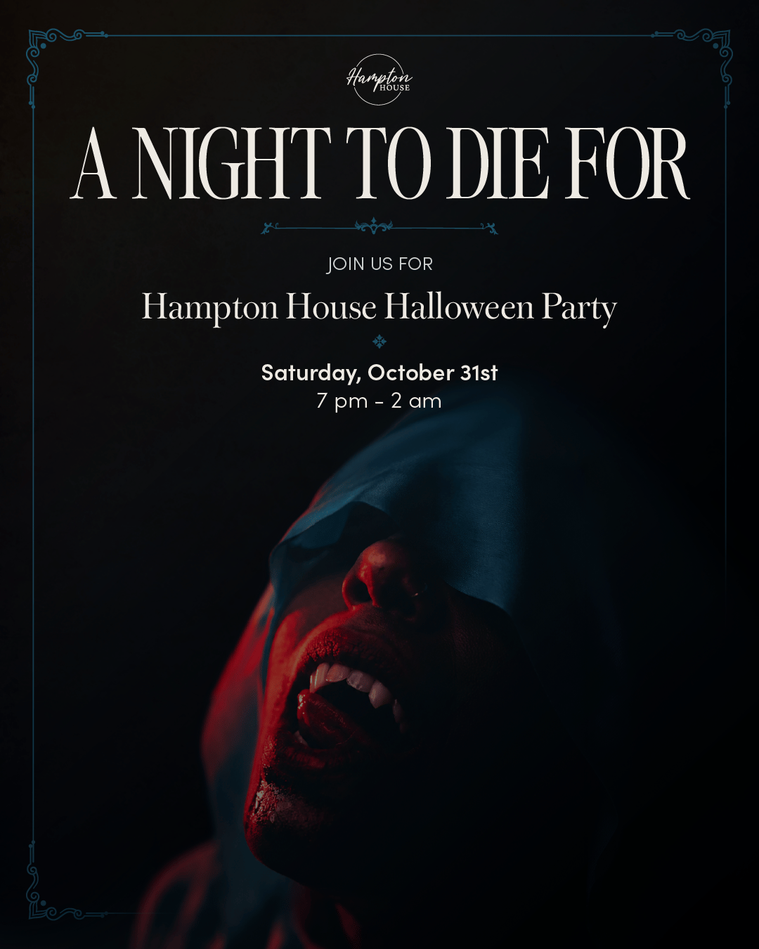 Halloween Party at Hampton House event flyer