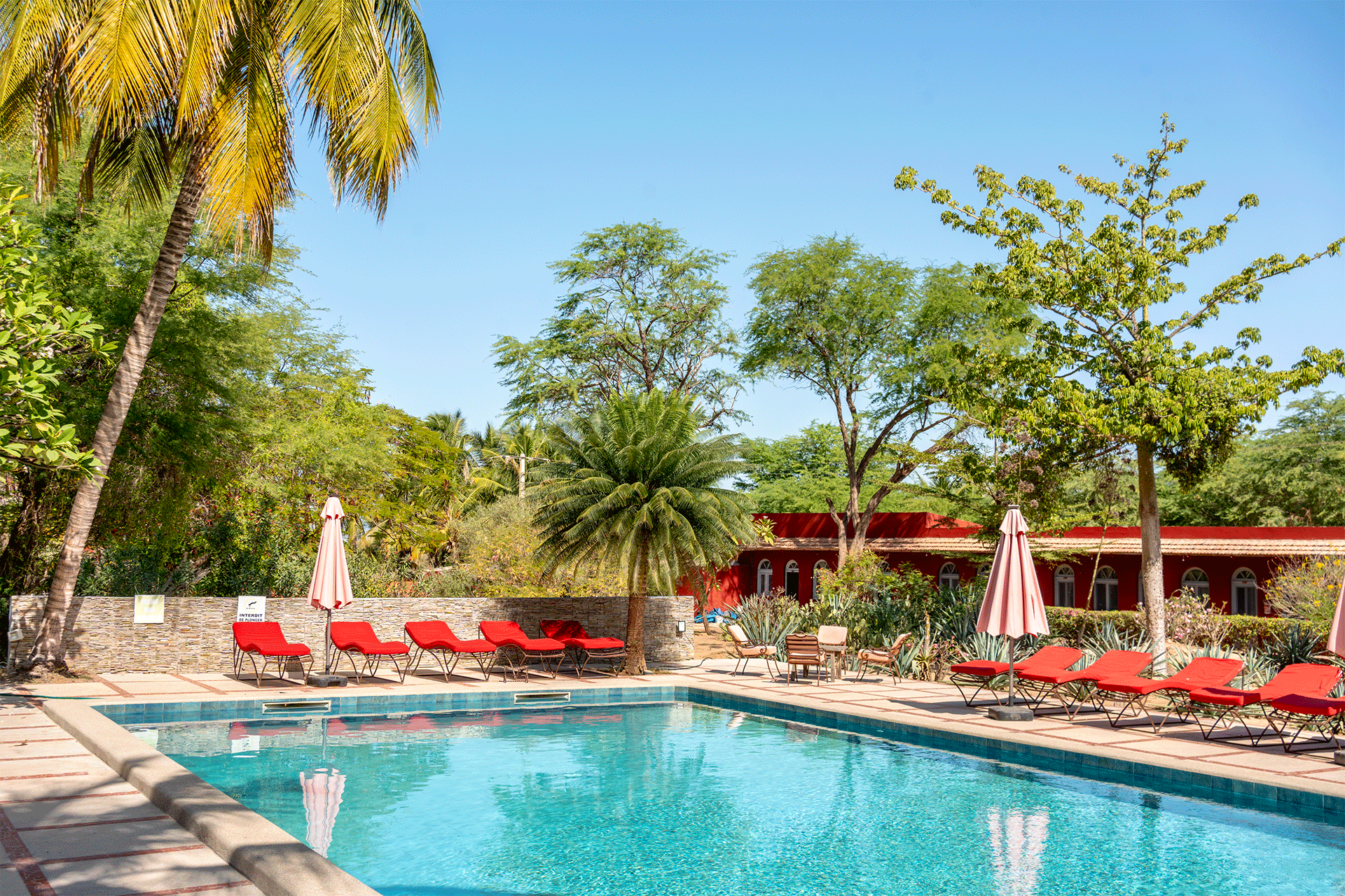 Piscine et jardin du Ranch de Bango