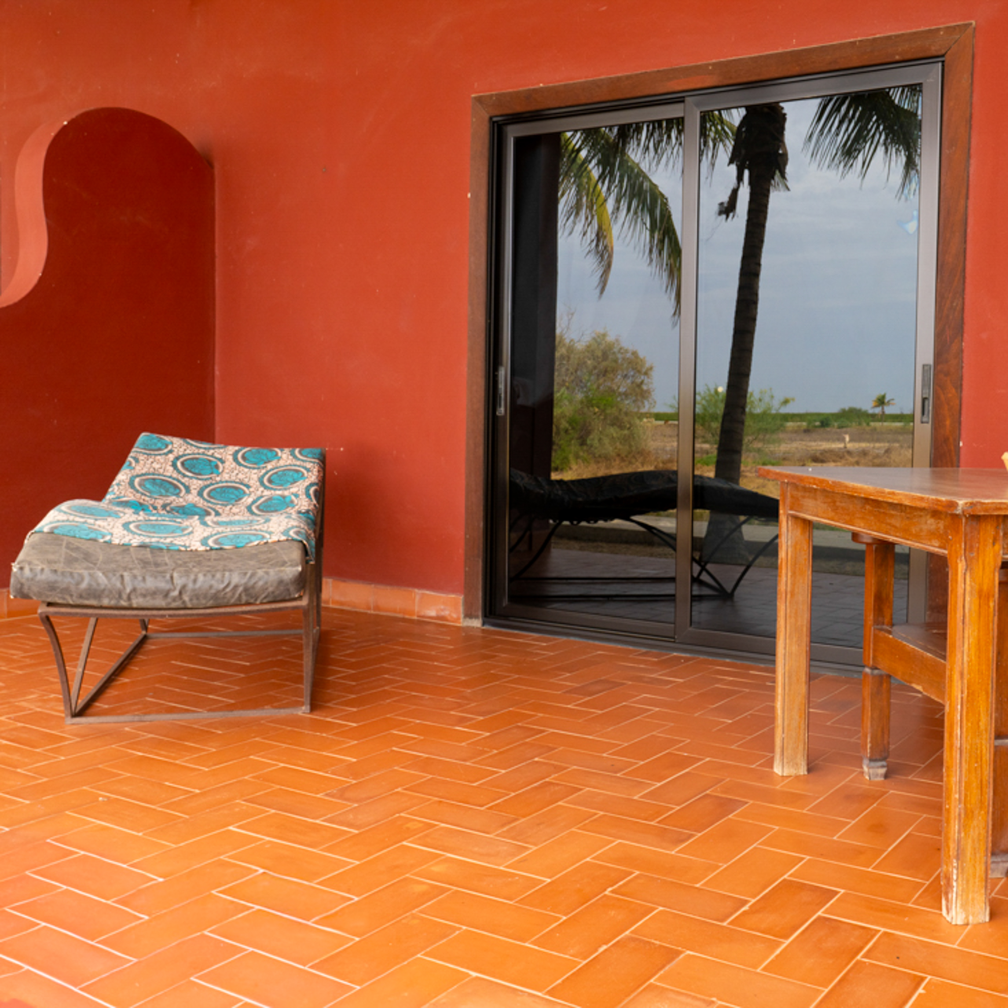 Terrasse extérieure, chambre Deluxe côté fleuve, Ranch de Bango