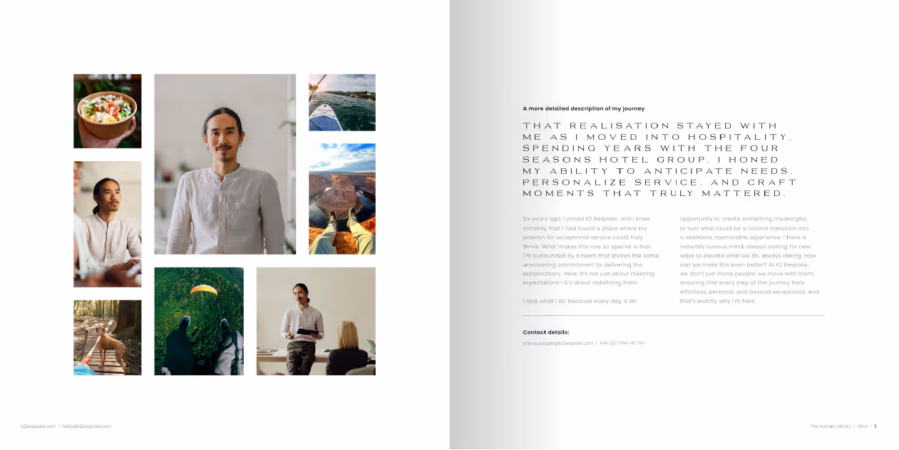collection of images showing Joshua's journey with K2