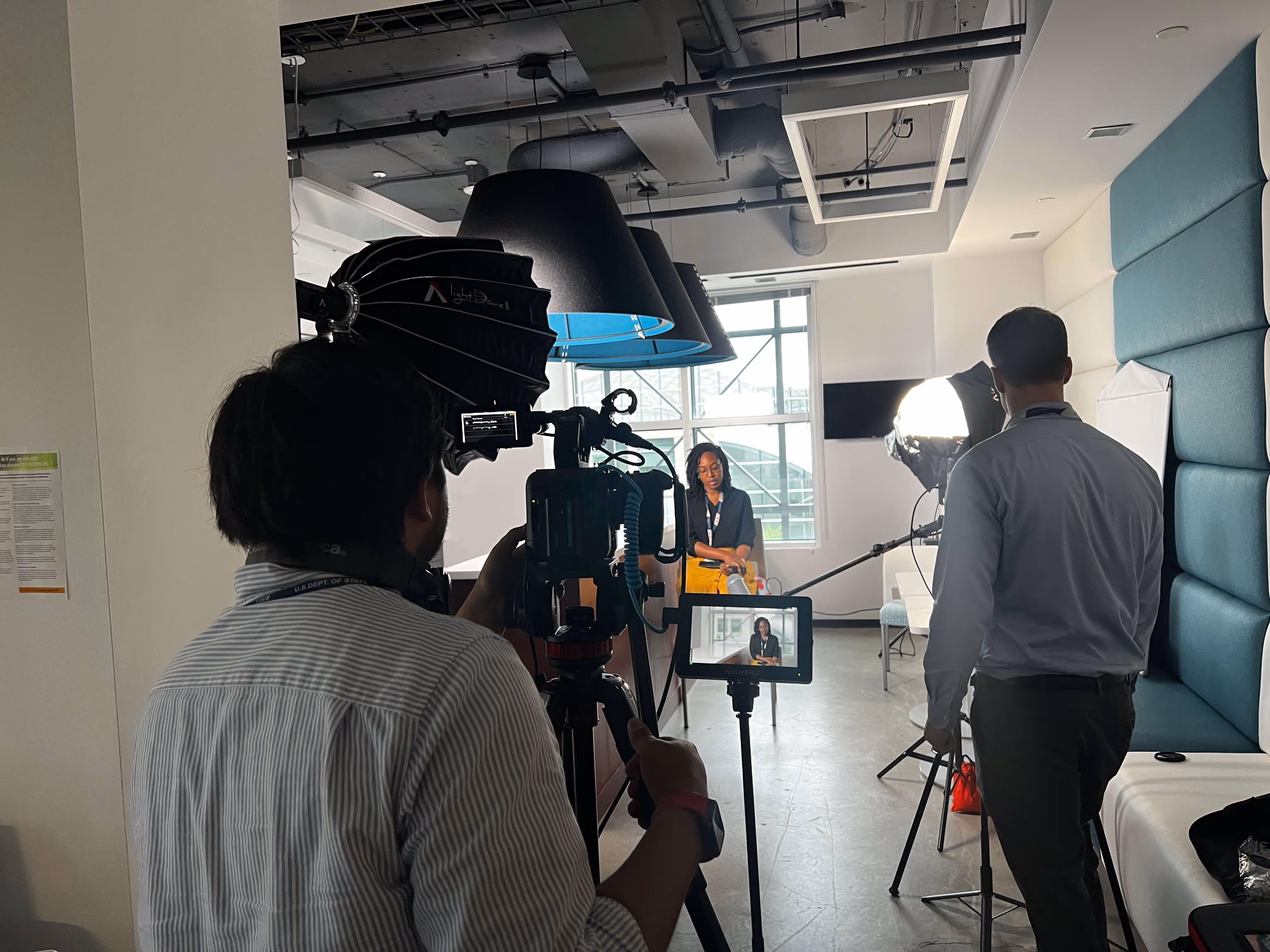 Behind the scenes of a video production led by Colt Bradley, documentary filmmaker