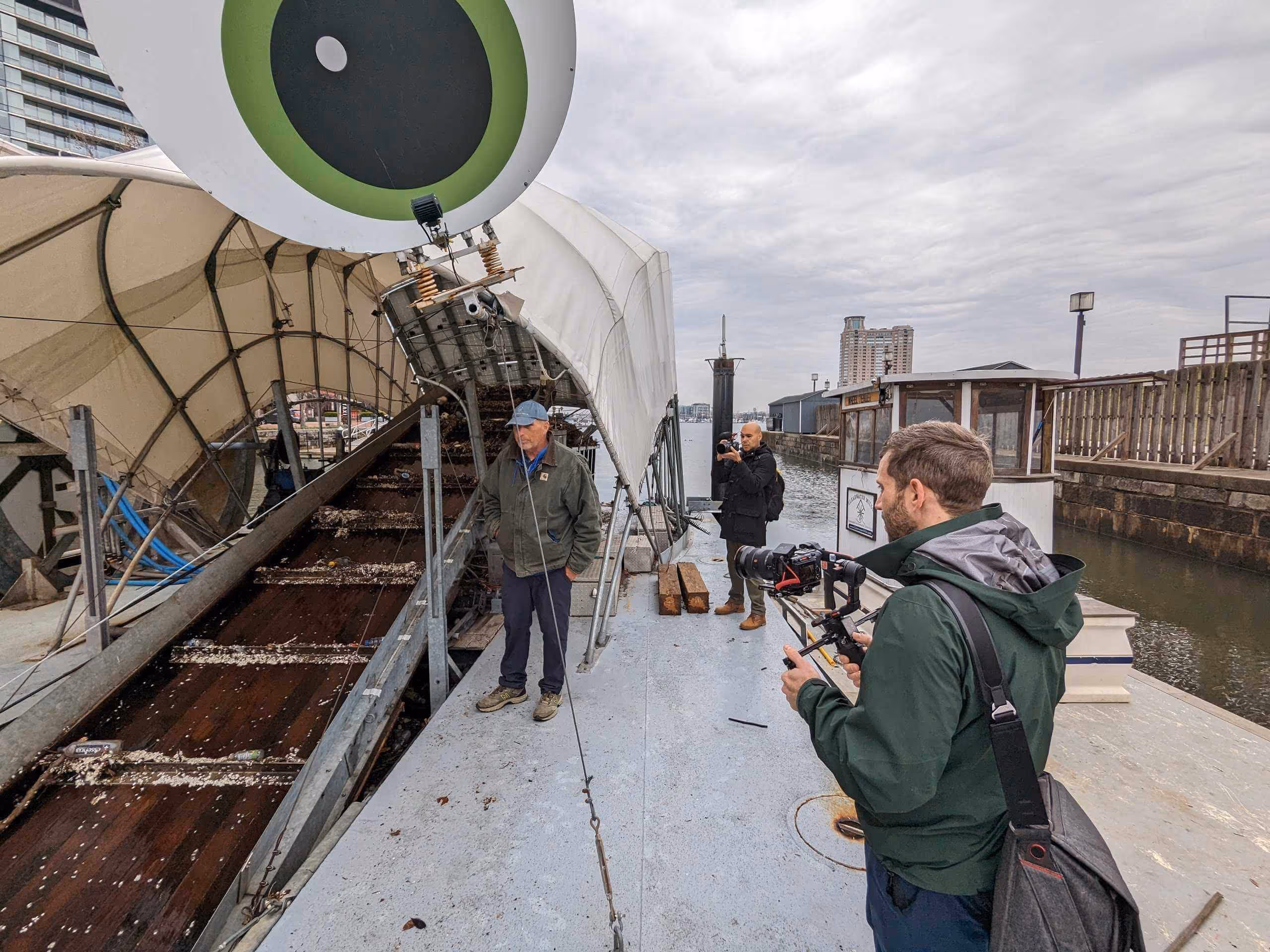 Behind the scenes of a video production led by Colt Bradley, documentary filmmaker