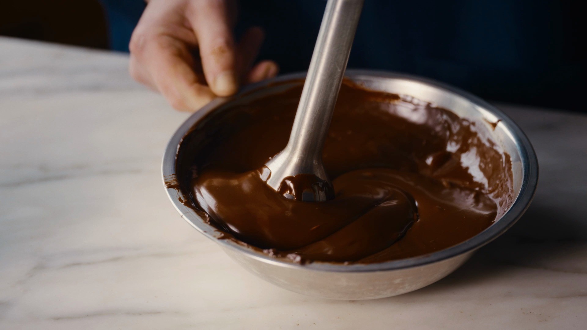 Single origin ganache being stirred