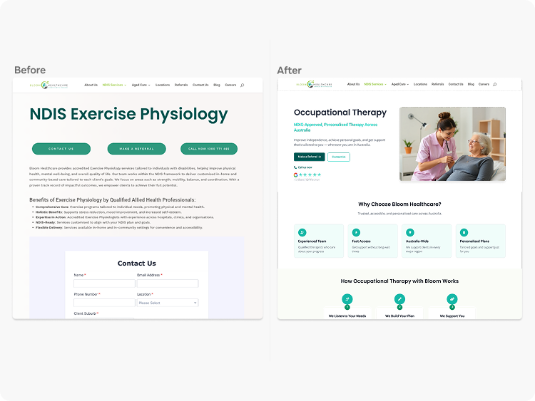 Bloom health before and after