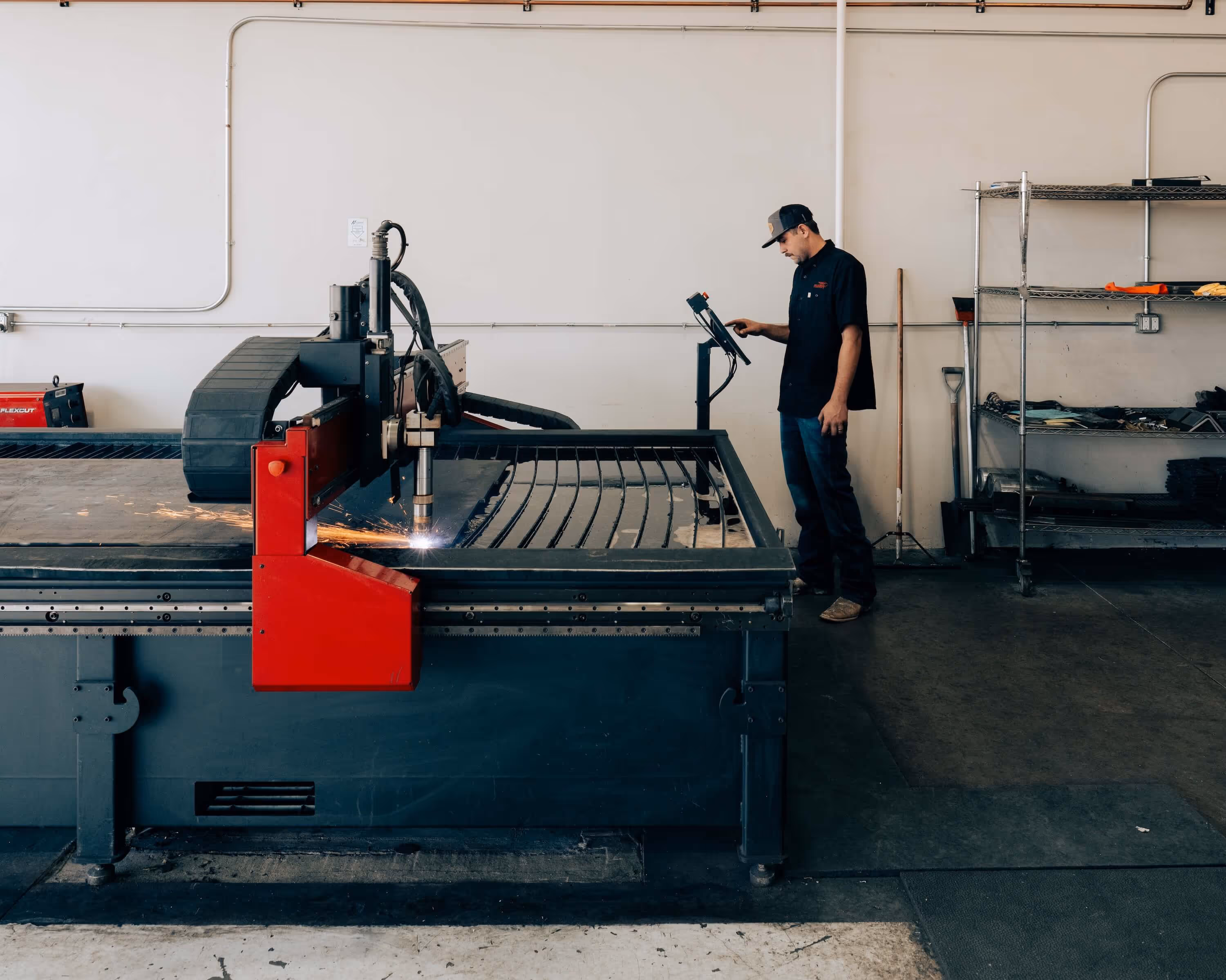 Metal working tool in Flight Fabrication's shop