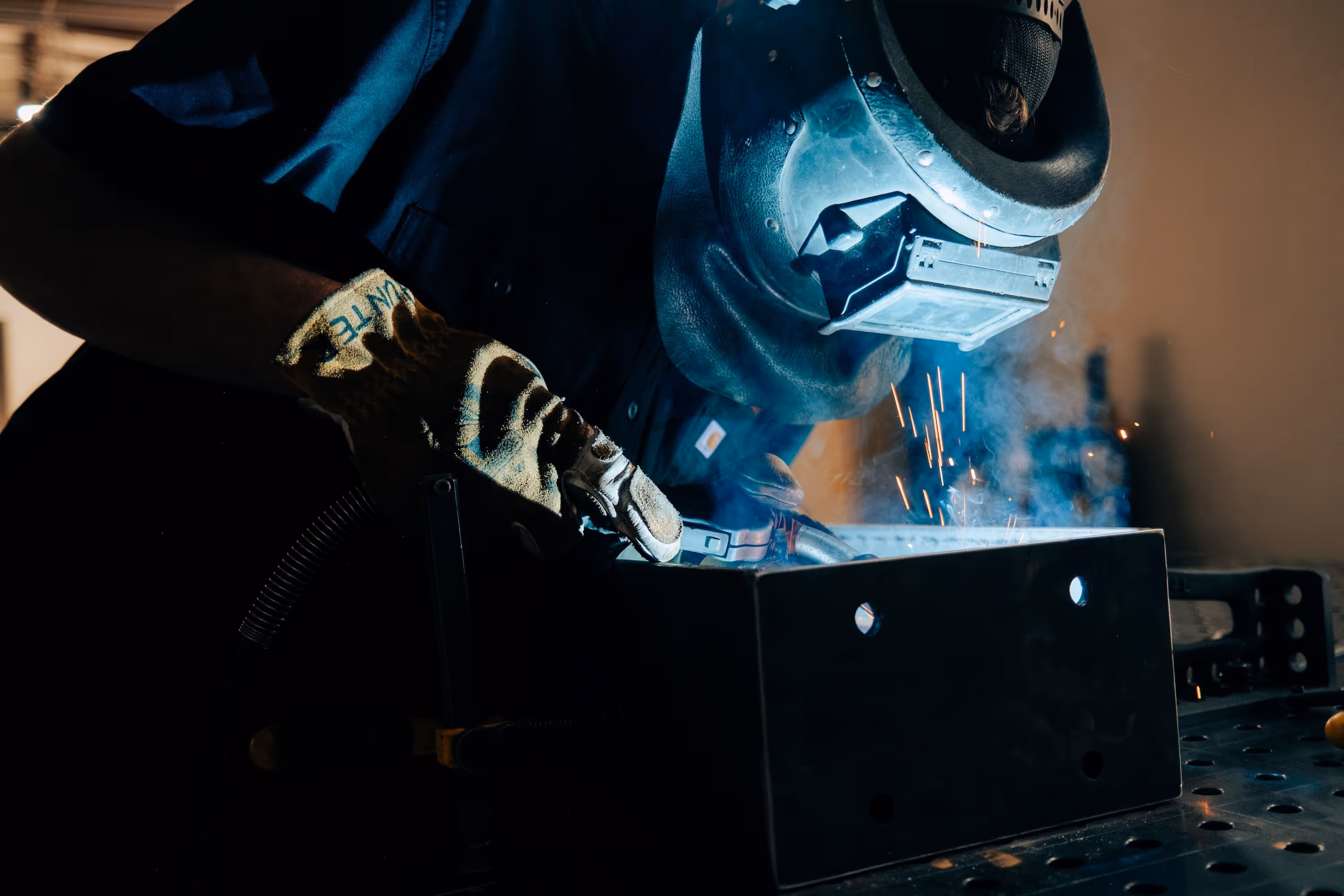 Welding in progress, by Flight Fabrication