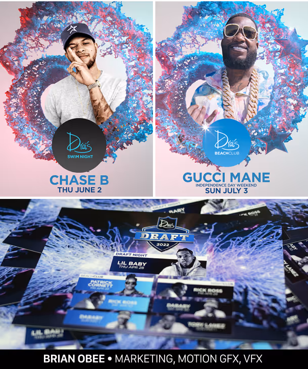 Portfolio graphics samples for Brian Obee.