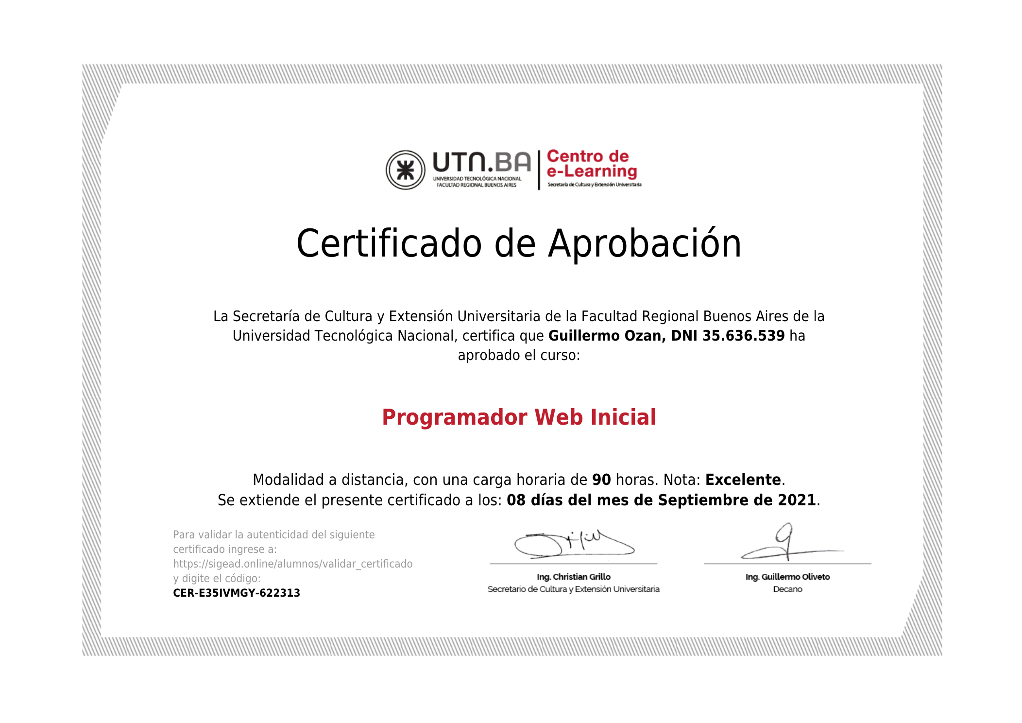 Certification