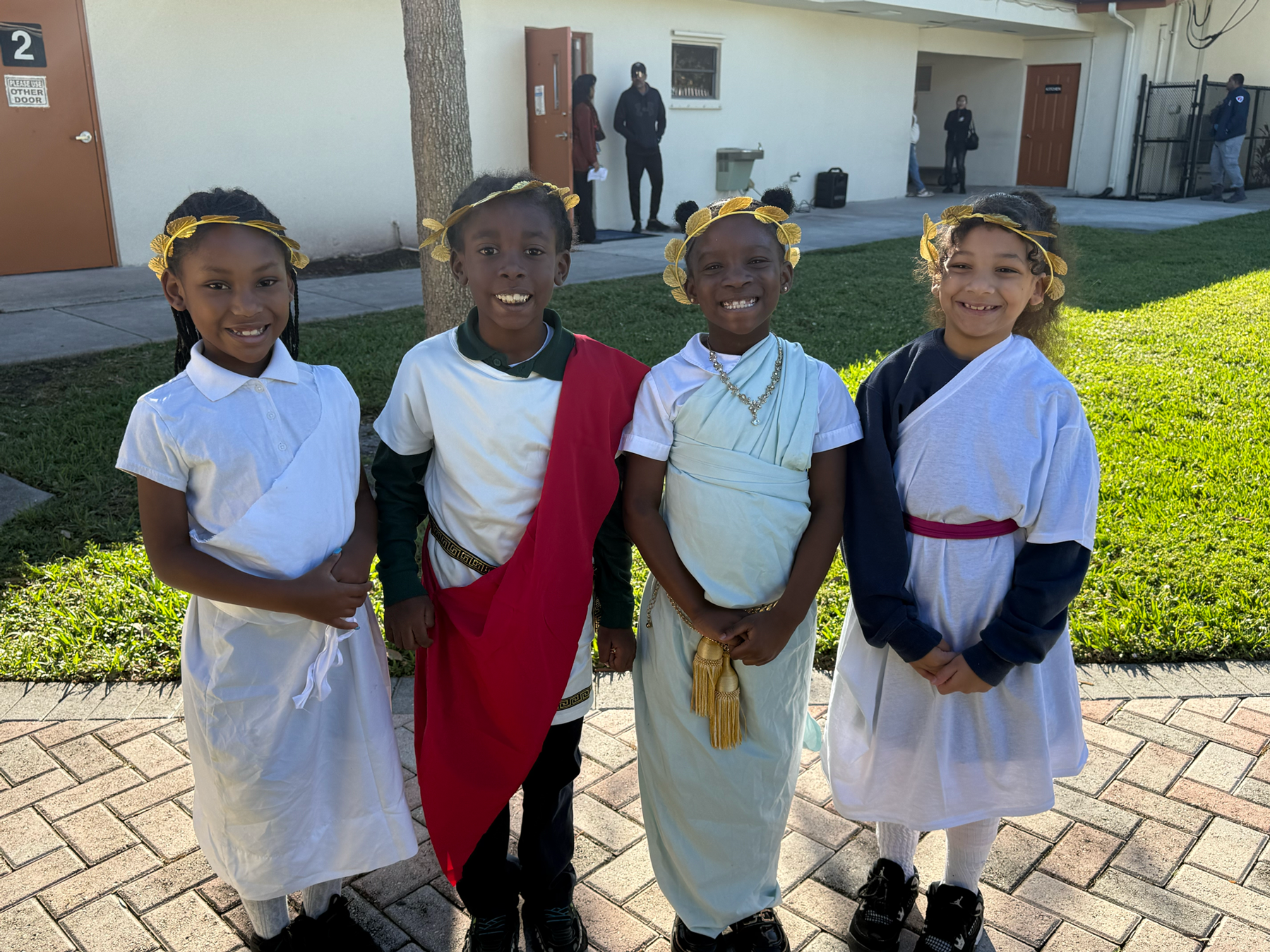 Grade students representing Greece on International Day