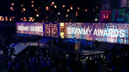 A shot of the Staples Center before the Grammys telecast.
