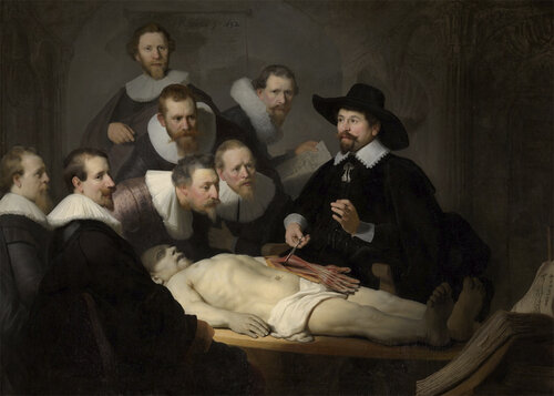 Rembrandt van Rijn. The Anatomy Lesson of Dr Nicolaes Tulp , 1632. Courtesy of The Mauritshuis museum in The Hague, the Netherlands.