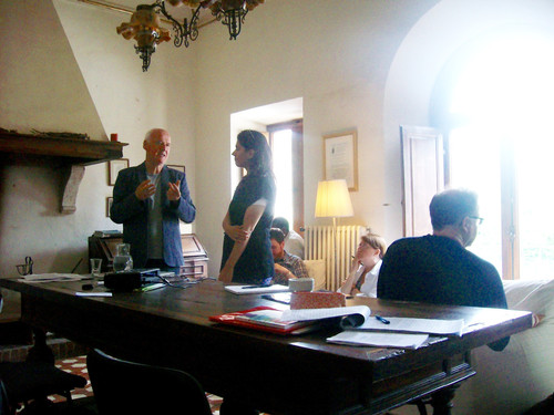 Dr. Caygill in the Spannocchia Library