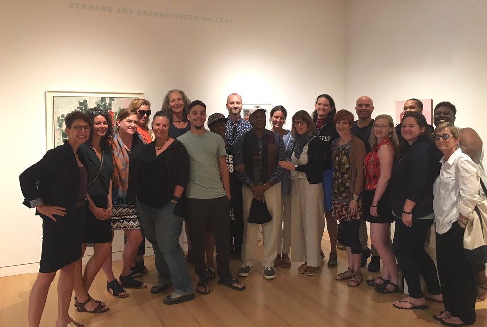 IDSVA students with Visiting Faculty Dr. David Driskell and Dr. Dejan Lukic, and IDSVA Director Dr. Simonetta Moro (center of photo). Colby College, Summer 2018. Photo courtesy of Alicia Lange.