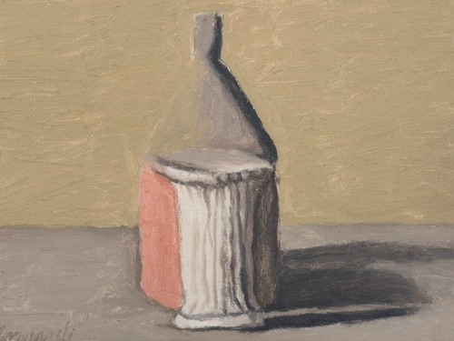(Right) Giorgio Morandi, Natura morta (Still Life), 1960 (Vitali 1172). Oil on canvas, 25 x 35 cm. Private collection. © 2015 Artists Rights Society (ARS), New York / SIAE, Rome. (Left) Giorgio Morandi, Natura morta (Still Life), 1931 (Vitali 164). Oil on canvas, 54 x 64 cm, 21 3/16 x 25 3/16 in. Private collection. © 2015 Artists Rights Society (ARS), New York / SIAE, Rome.