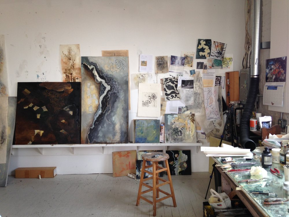 Works in progress at Alison Hildreth's studio in Portland. Photo by Rachael M Rollson