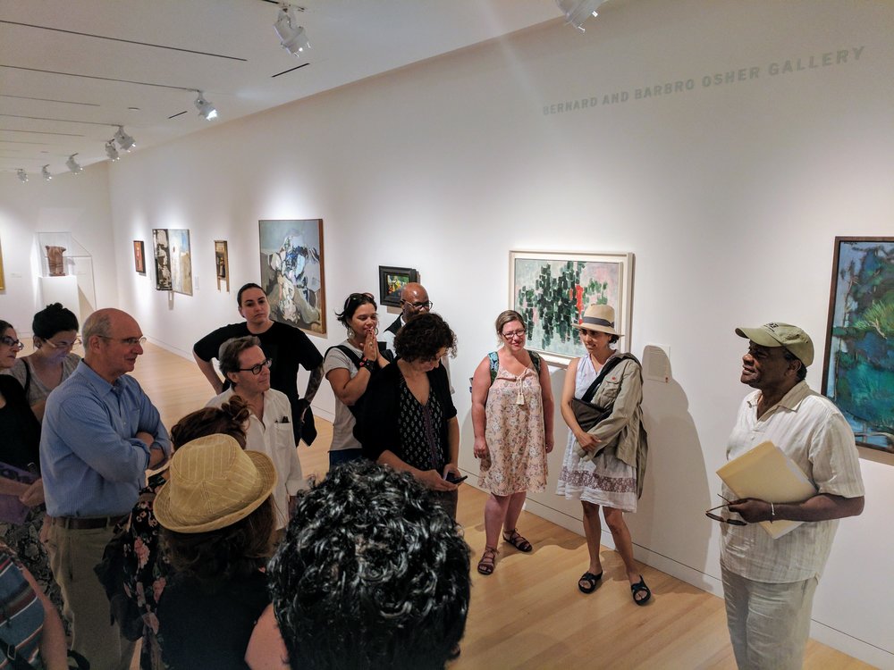 Dr. Driskell and IDSVA students discuss his work and Black Aesthetics, 2017 Photo Credit: Jonathan Morgan
