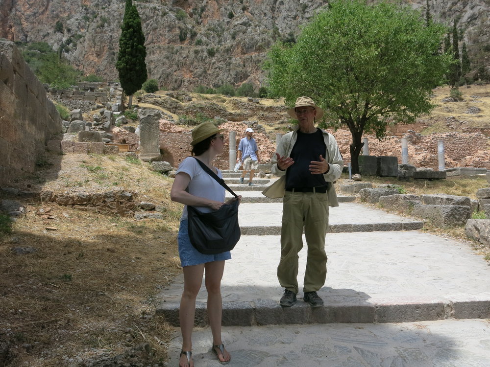 George Smith and IDSVA student exploring Delphi. Photo by Gabriel Reed.