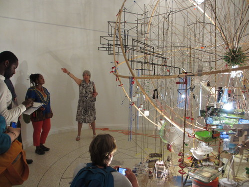 Holly Block inside the U.S. Pavilion