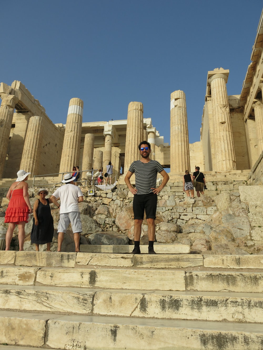 Milos Zahradka Maiorana, IDSVA student, on the steps of the Acropolis. Photo by Gabriel Reed.