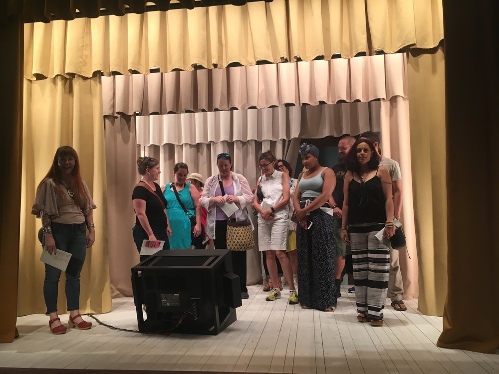 IDSVA students at the Prada Foundation exhibition “The Boat is Leaking. The Captain Has Lied.” Photo Credit: Poppy Gauss