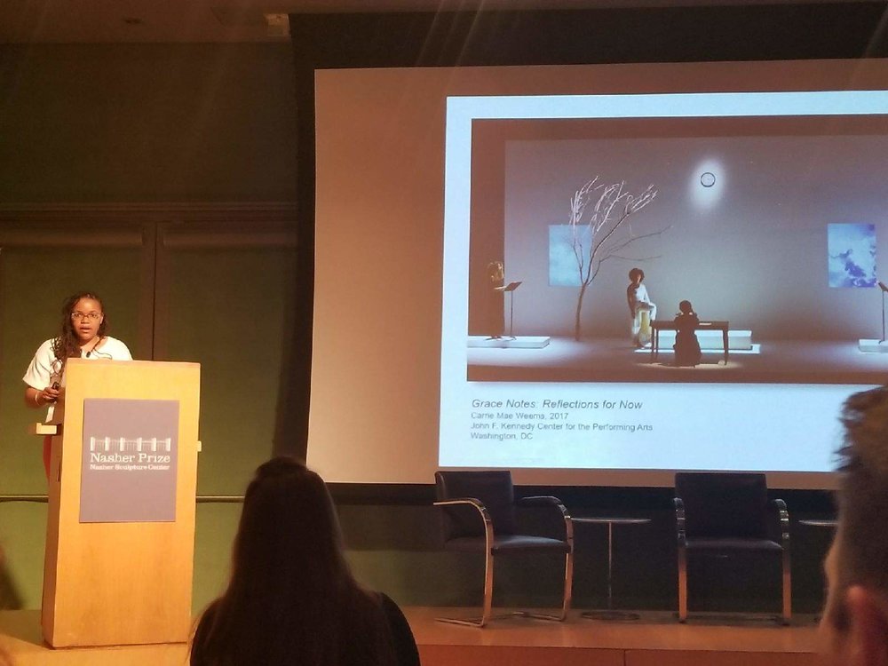 Zoma Wallace presenting at the Nasher Prize Graduate Symposium, Dallas, TX. Photo Courtesy of Zoma Wallace.