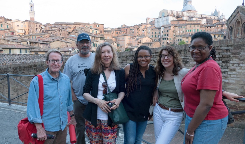 From left to right – Christopher Huck ’15, Joseph Keenan ’15, Liza Papi ’14, Zoma Wallace (David Driskell Fellow ’15), Simonetta Moro (Director of IDSVA), Kaneem Smith ’15