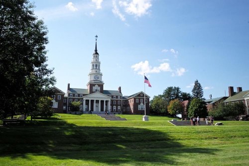 View of Academic Quad with Miller Library in the background