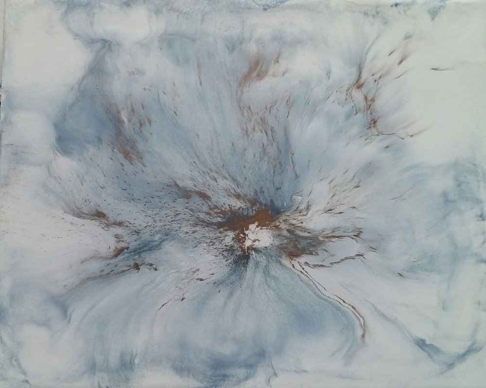 Spring Genesis, encaustic on board, 8”x10”, 2016