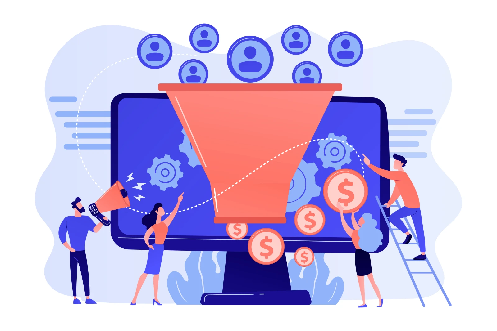 Workflow of lead funnel from ad to booked appointment