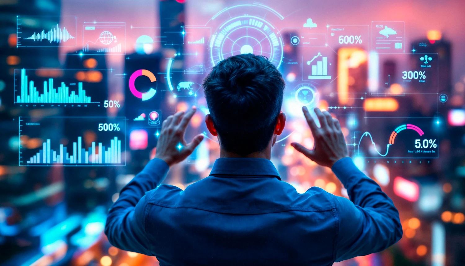 Visual of customer satisfaction score increasing with AI